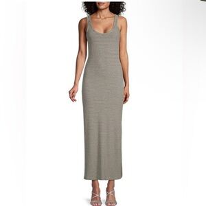 Ramy Brook Tank Maxi Dress Stripe Size Medium Blue Green Metallic EUC